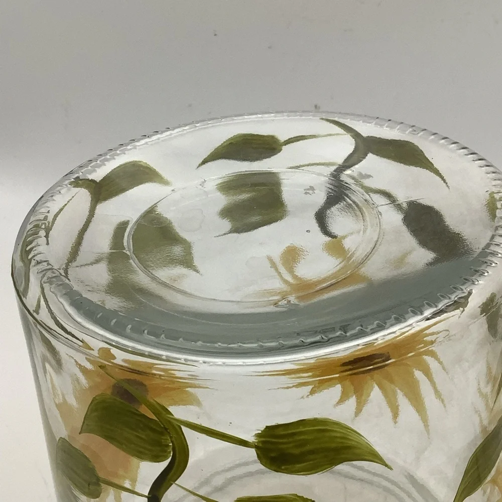 Sunflower Glass Canister with Lid